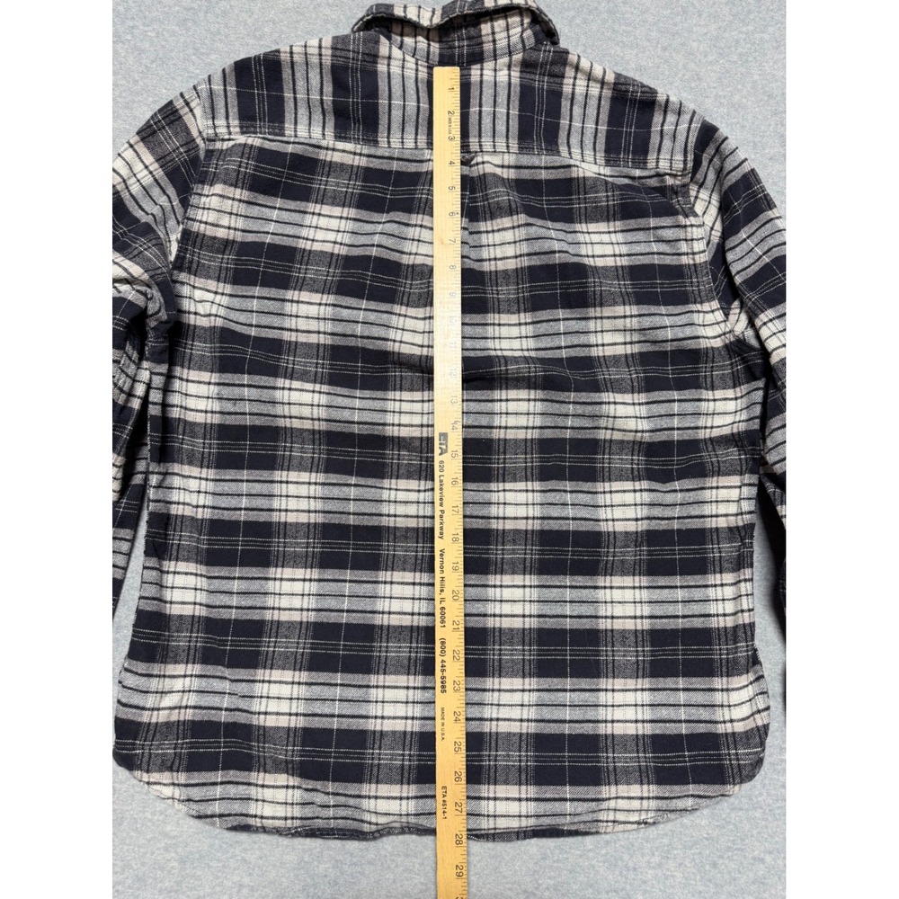 Jachs Mens XL Flannel Shirt Black White Plaid Long Sleeve Button Down Pockets - Picture 5 of 13